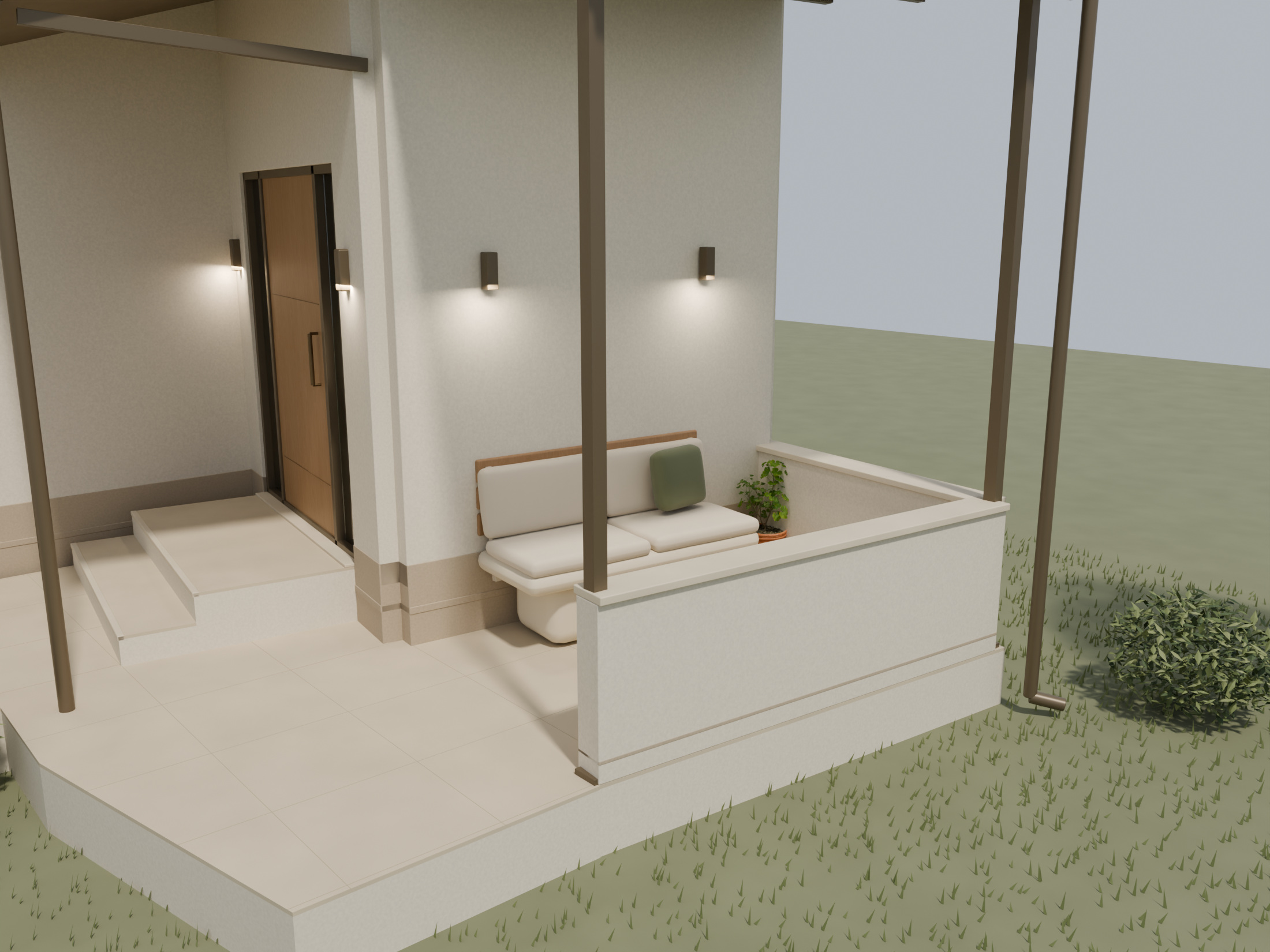 The veranda and garden edge
