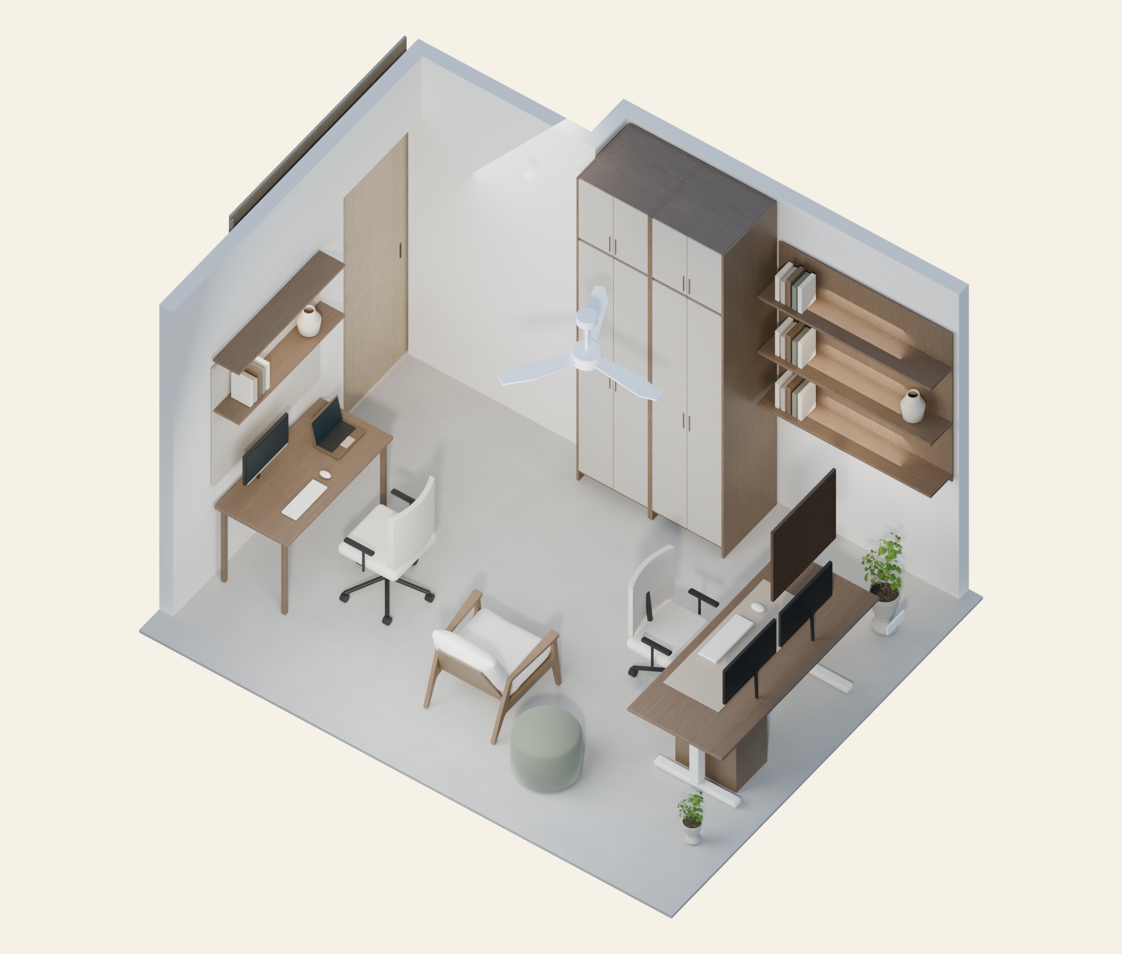 The office connected 3D overview